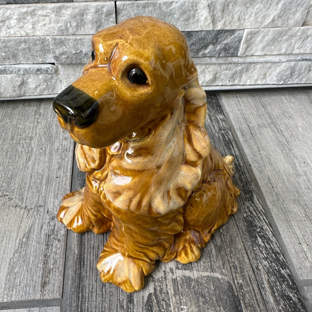 Blonde Cocker Spaniel Life Like Ceramic Sitting Dog  Figurine 9” Royal Haegee? - Picture 4 of 17